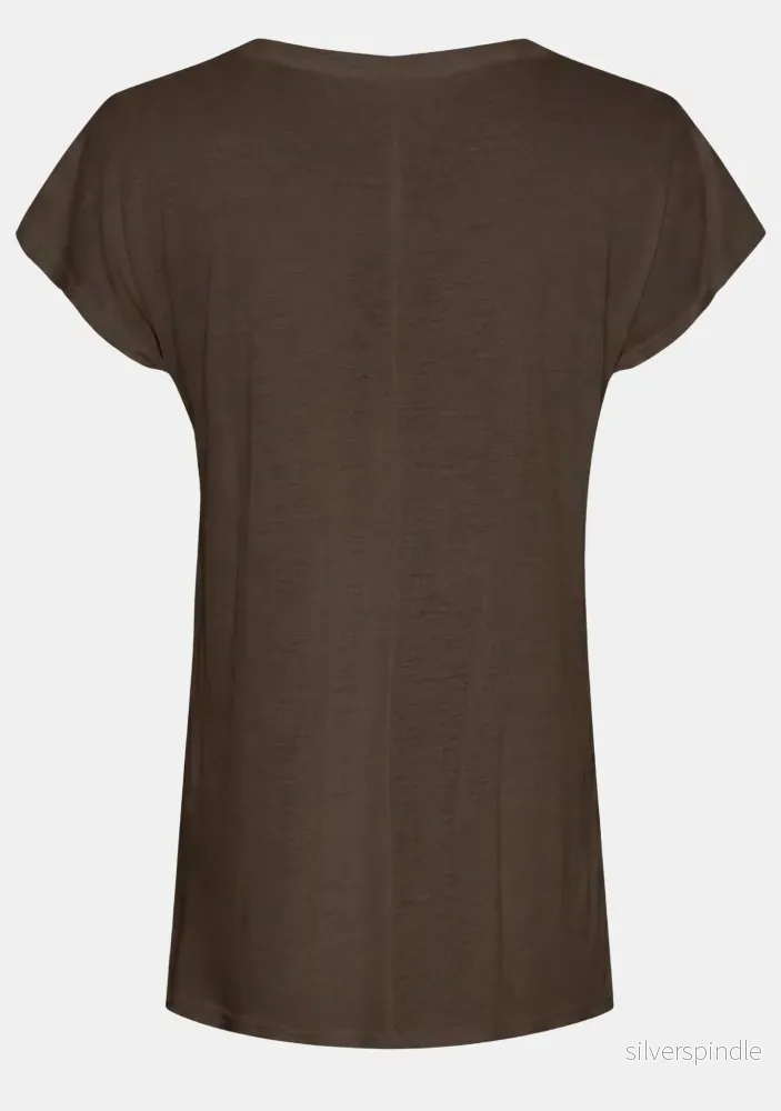 Nugga V-Neck T-Shirt - Dark brown - Bild 2