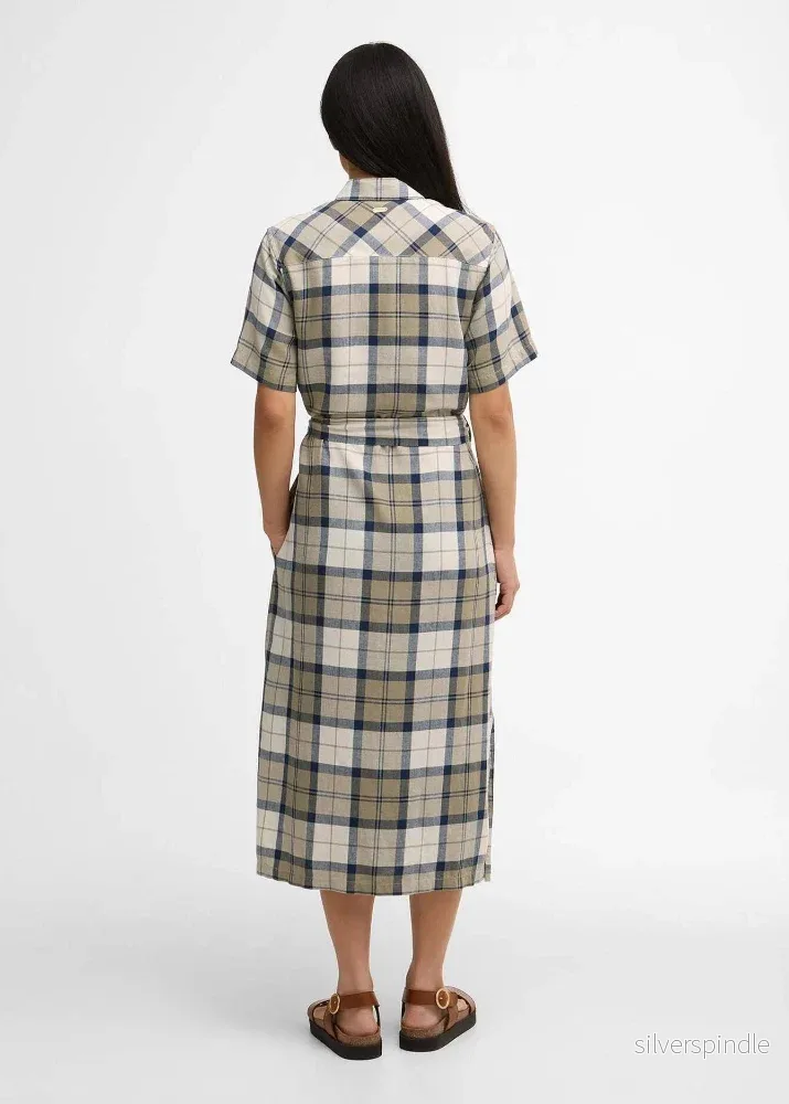 Barbour Fern Midi Dress Dress Navy Tartan - Bild 3
