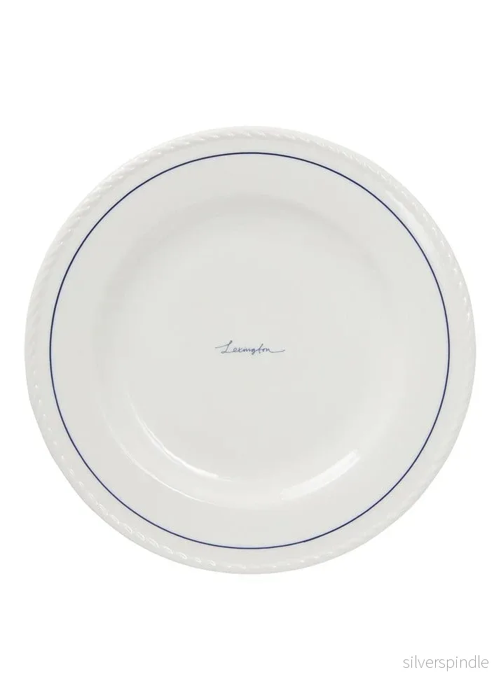 Lexington Porcelain Dessert Plate 4/set Wh/Blue