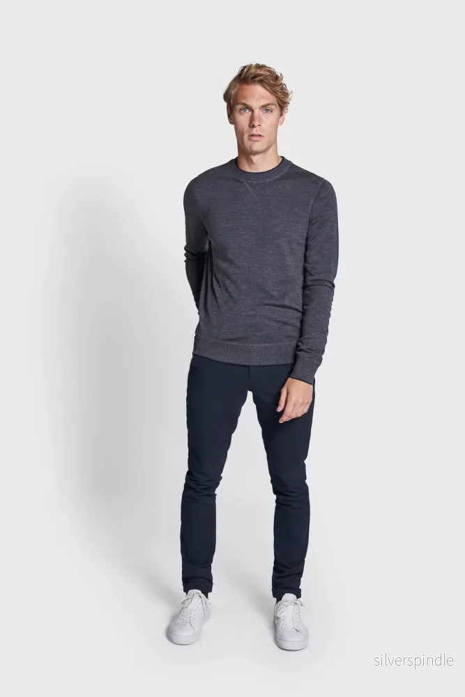 BS Federer Regular Fit Stickad Tröja - Grey - Bild 3