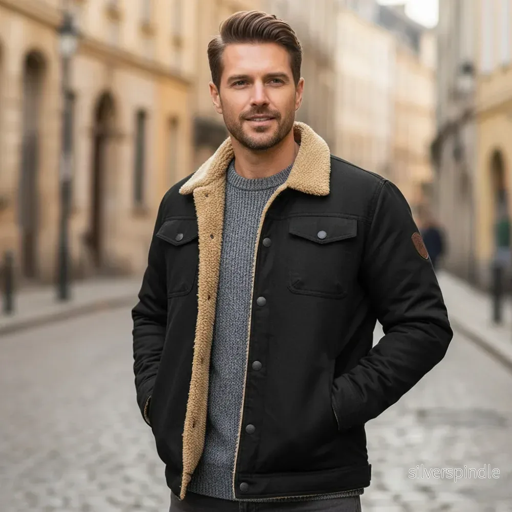 Isolerad Vinterjacka för Män med Teddyfoder | Varm och Mångsidig Design - Bild 2