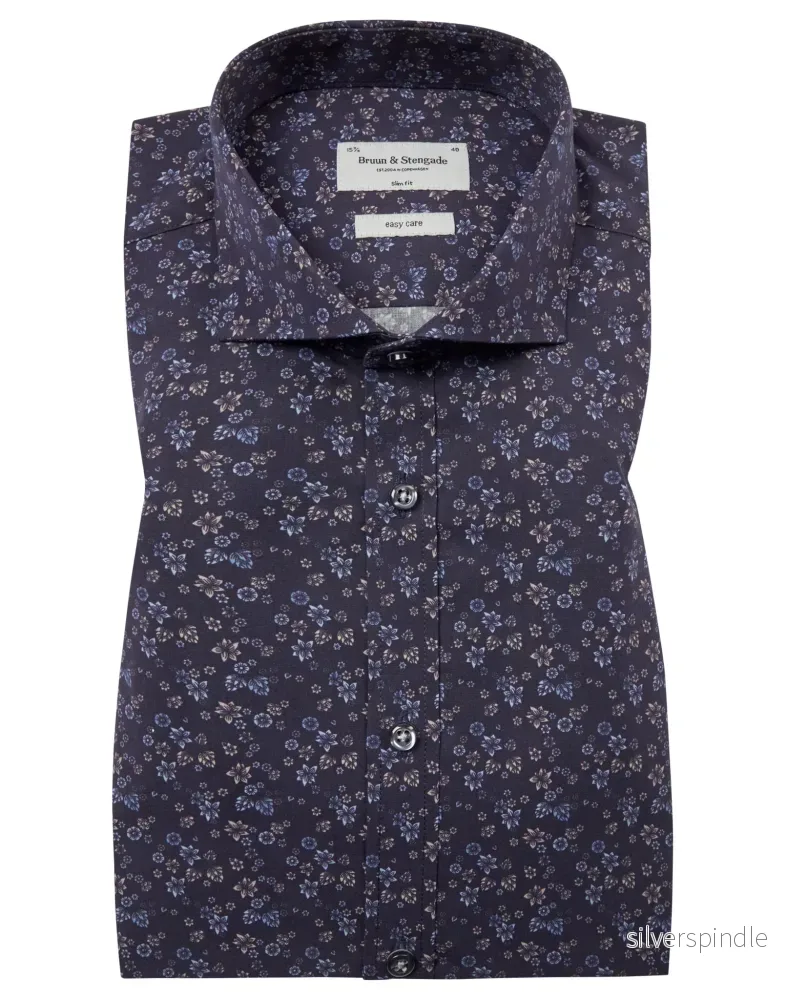 BS Roberto Slim Fit Skjorta – Navy BS Roberto Slim Fit Skjorta – Navy