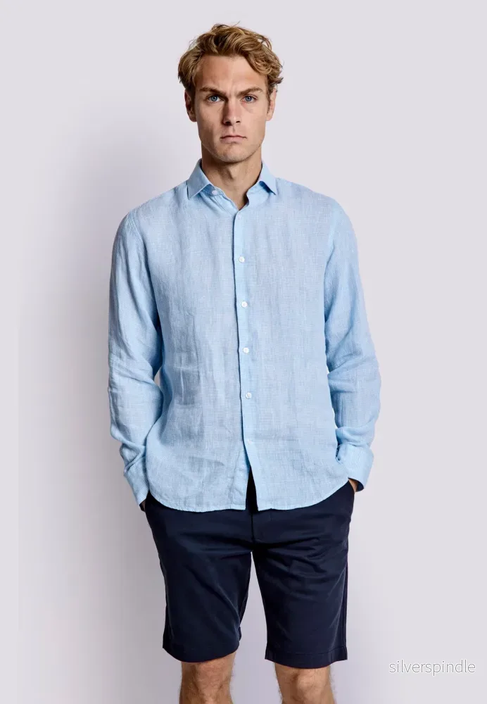 BS Madrid Casual Slim Fit Skjorta - Light Blue - Bild 3