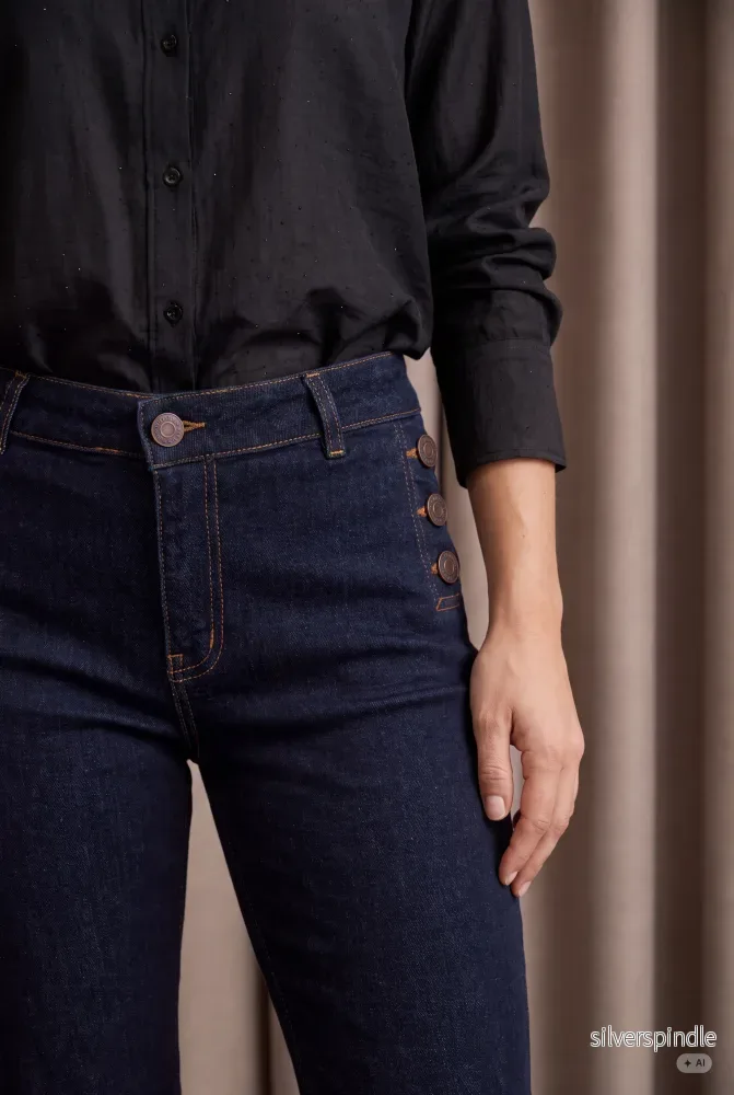 Como Button Jeans - Unwashed Denim - Bild 2
