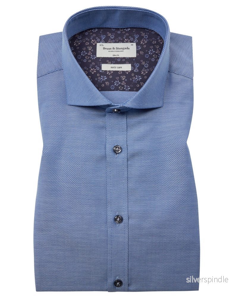 BS Immobile Slim Fit Skjorta - Blå