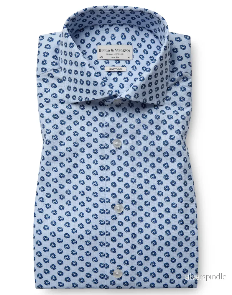 BS Sanders Slim Fit Skjorta - Light Blue