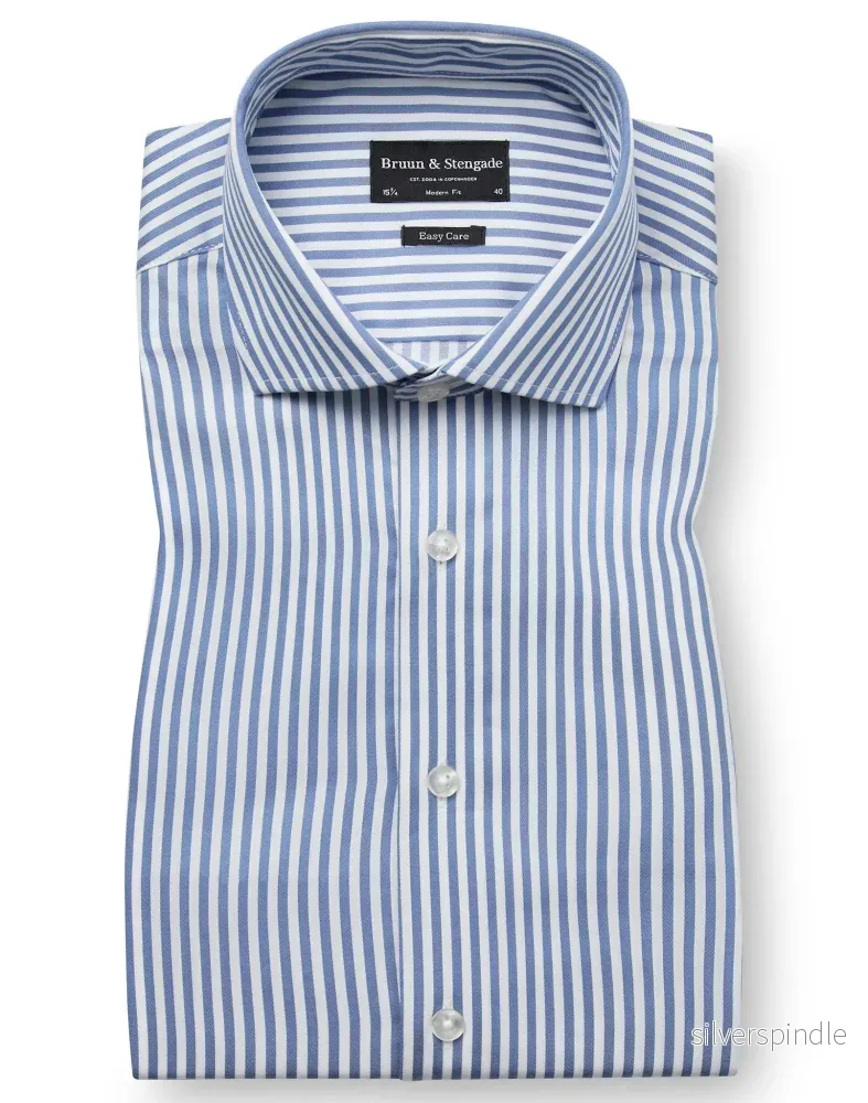 BS Sime Modern Fit Skjorta - Blue/White