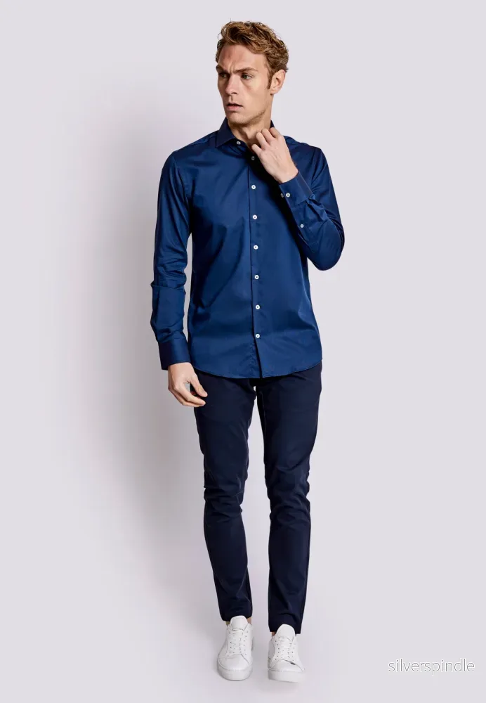 BS Colman Slim Fit Skjorta - Navy - Bild 2