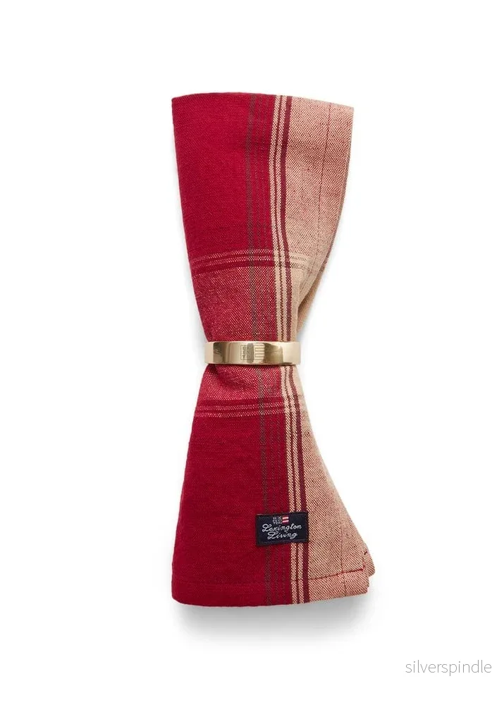 Lexington Check Lin/Cotton Napkin Red/Beige 50x50