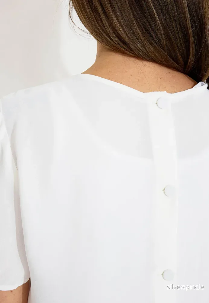 SHORTS SLEECES BLOUSE - Vit - Bild 3
