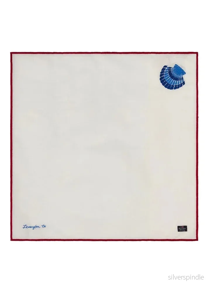 Lexington Napkin Shel Cotton 50*50 WH/BL/RED - Bild 3