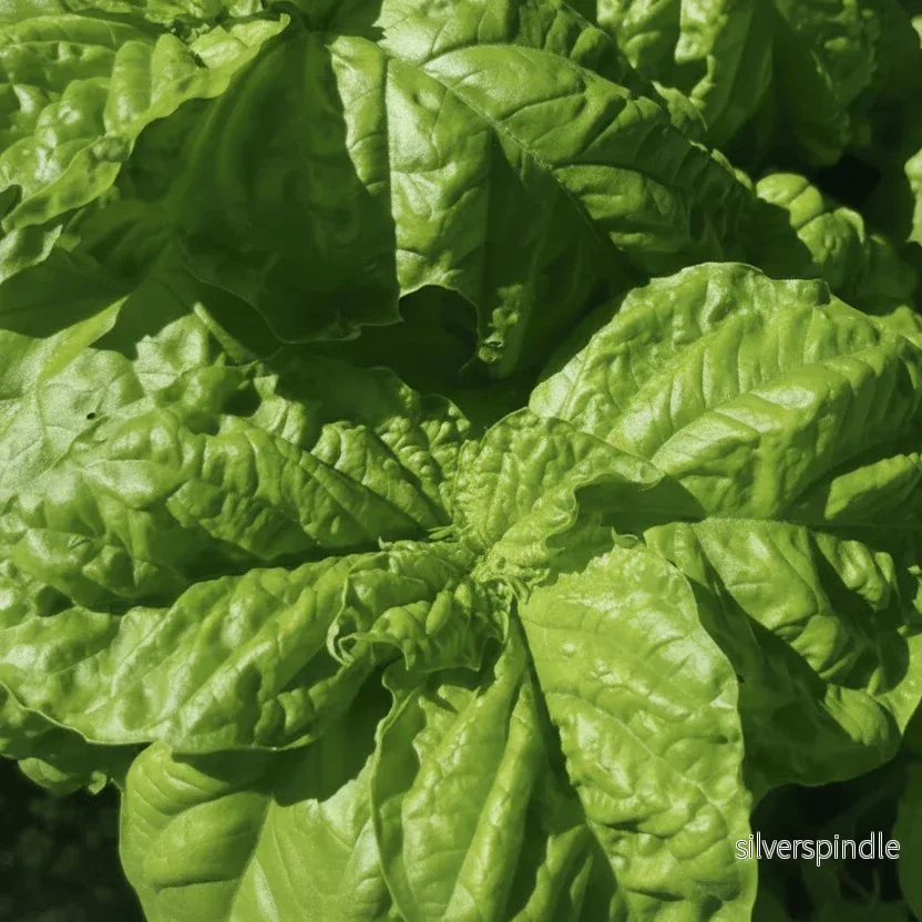Basilika ‘Napoletano Lettuce Leaf’ – storbladig basilika för kök och sallader - Bild 3