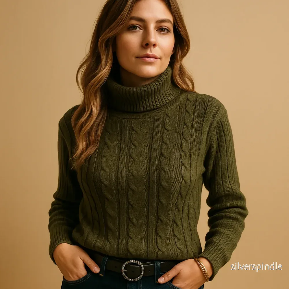 Elegant | Lätt Turtleneck Tröja för Kvinnor med Mjuk Stickad Design | Avslappnad Passform för Komfort och Stil - Bild 2