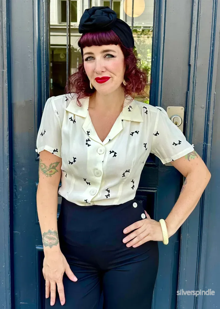 Grace kortärmad skjorta - hundmönster - Bild 2