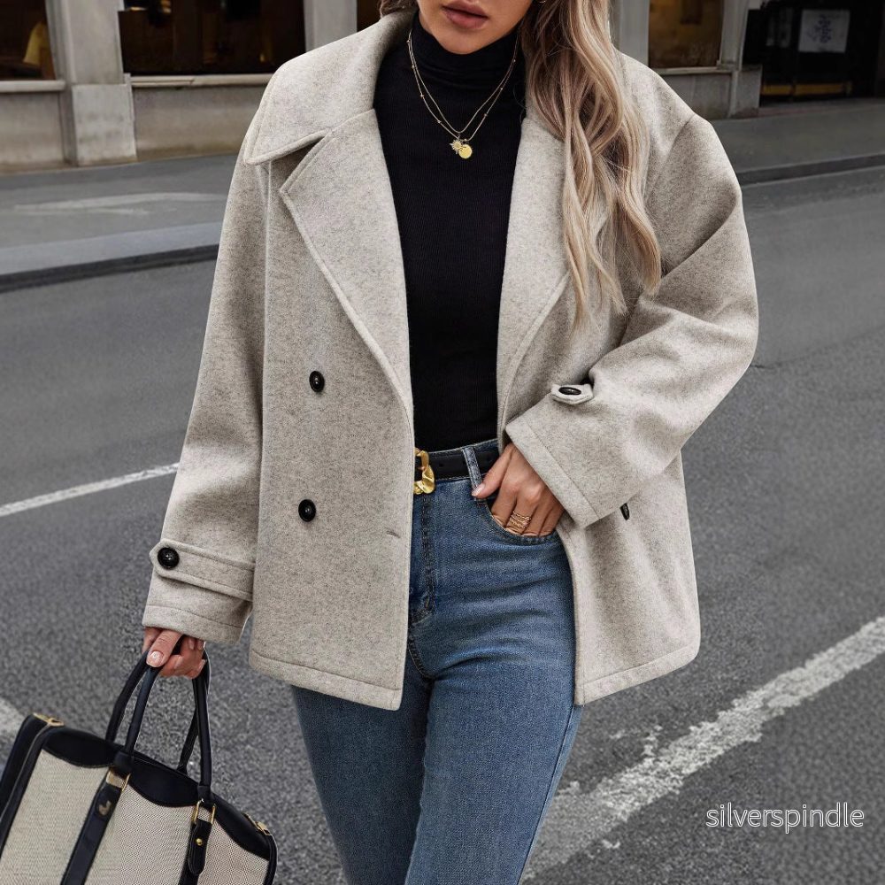 Sophie | Elegant Lång Höstkappa i Ullblandning