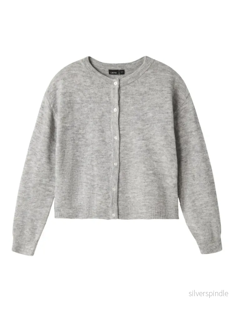 Grå Stickad Cardigan Grå Stickad Cardigan