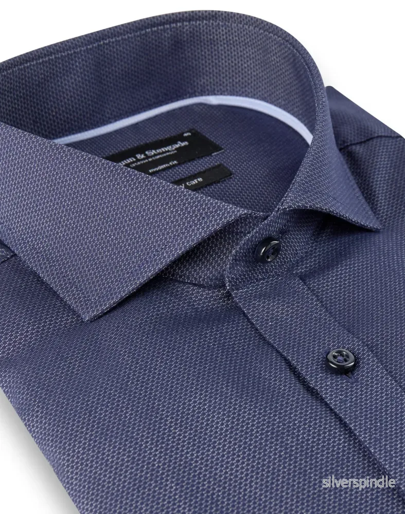BS Matteo Modern Fit Skjorta Navy - Navy - Bild 2
