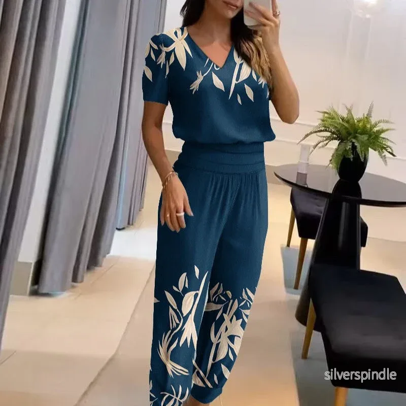 Olivia | Mångsidig Kortärmad Topp med Geometriska och Randiga Mönster - Bild 2