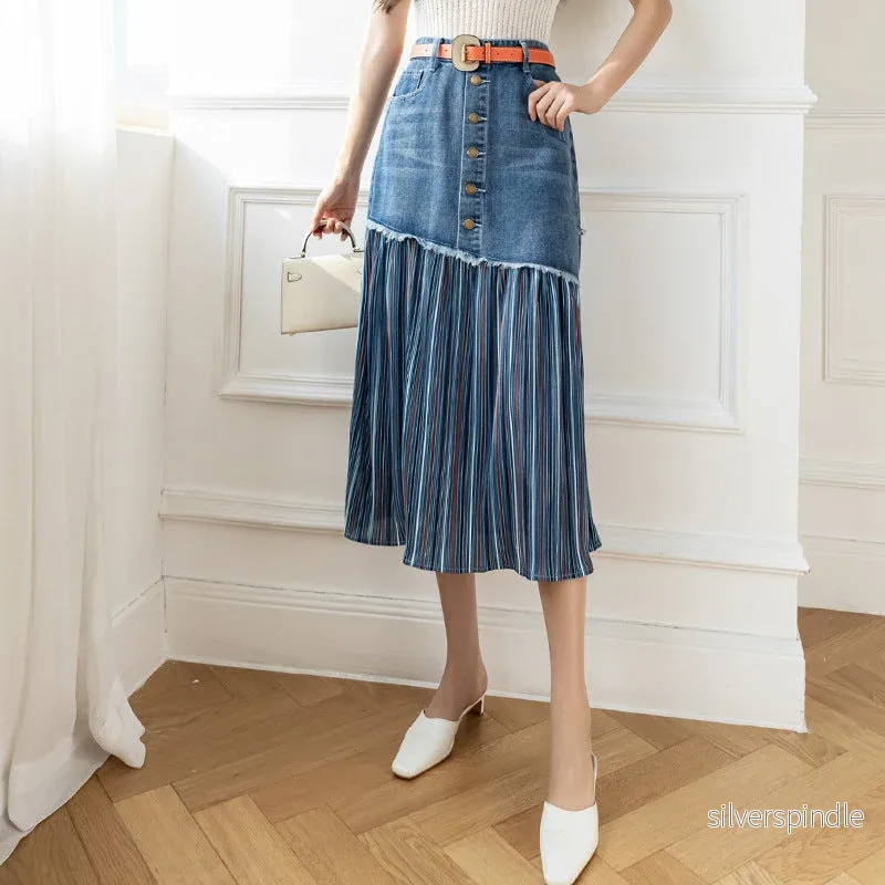 Emily | Trendig A-linje Denimkjol med Hög Midja Emily | Trendig A-linje Denimkjol med Hög Midja