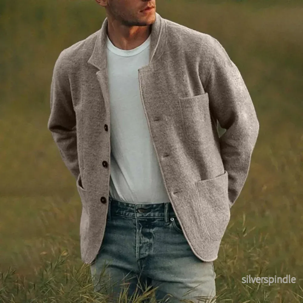Stickad Cardigan för Män med Varm Termisk Insida och Flera Fickor | Mångsidig Design för Alla Tillfällen Stickad Cardigan för Män med Varm Termisk Insida och Flera Fickor | Mångsidig Design för Alla Tillfällen
