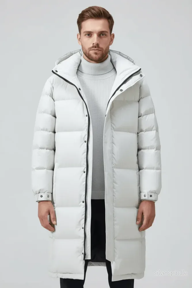 Noah | Tjockt Isolerad Trenchcoat för Män med Huva | Väderbeständig Design för Kalla Vinterdagar - Bild 2