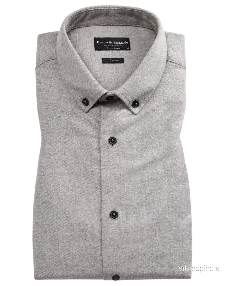 BS Oslo casual modern fit Skjorta - Light Grey