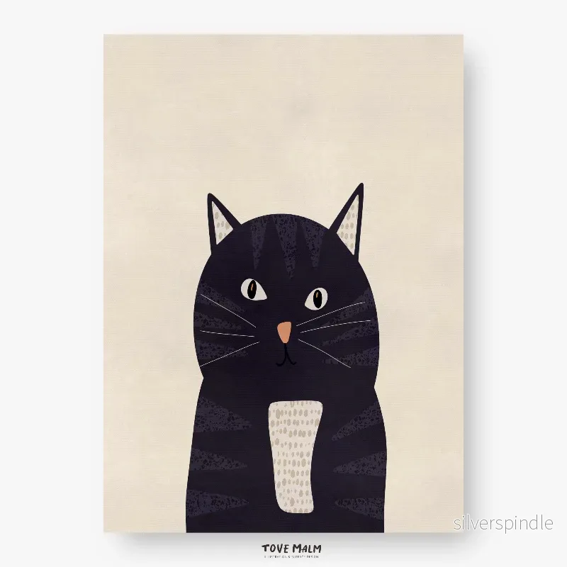 Kattposter barnrum – gullig svart katt - Bild 2