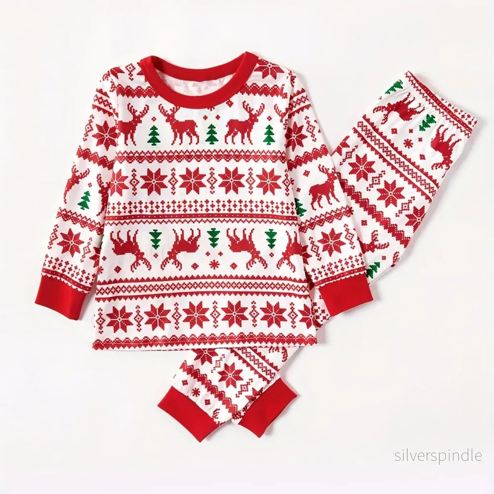 Familjejulpyjamas | Ren-tema Set i Mjukt Material | Långärmad Design för Mysiga Julminnen - Bild 3