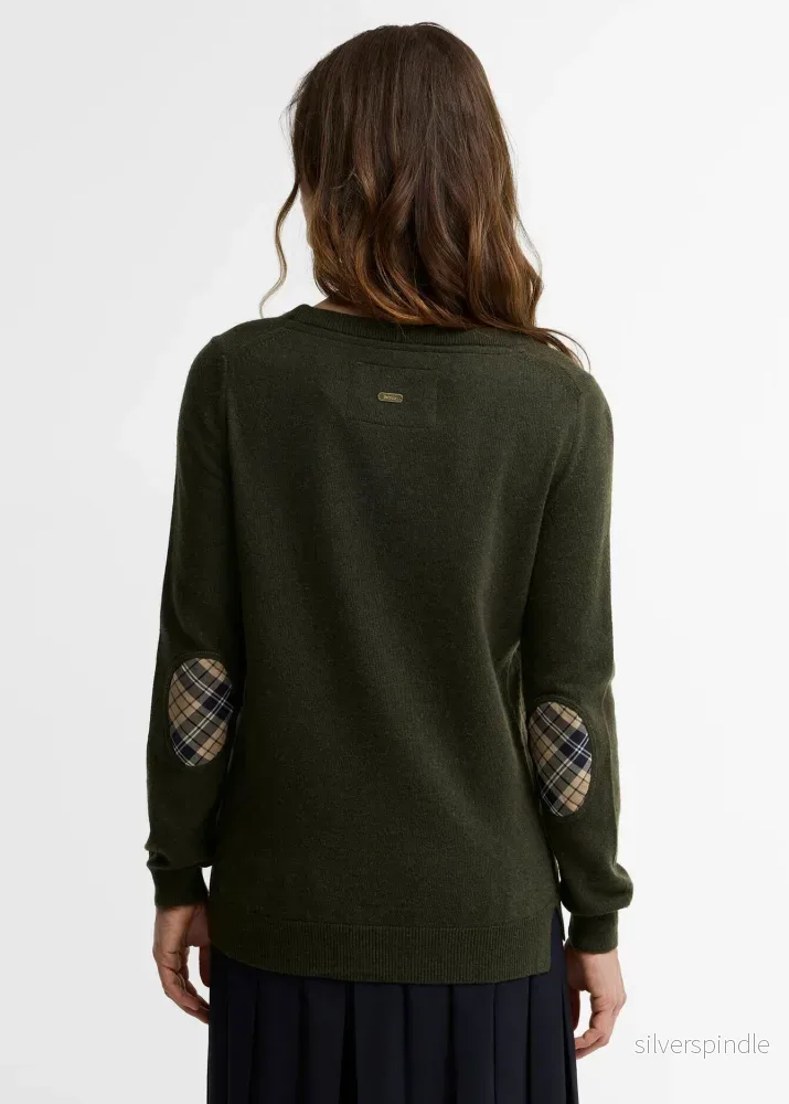 Barbour Pendle Crew Knitted Jumper Olive Birchwood - Bild 3