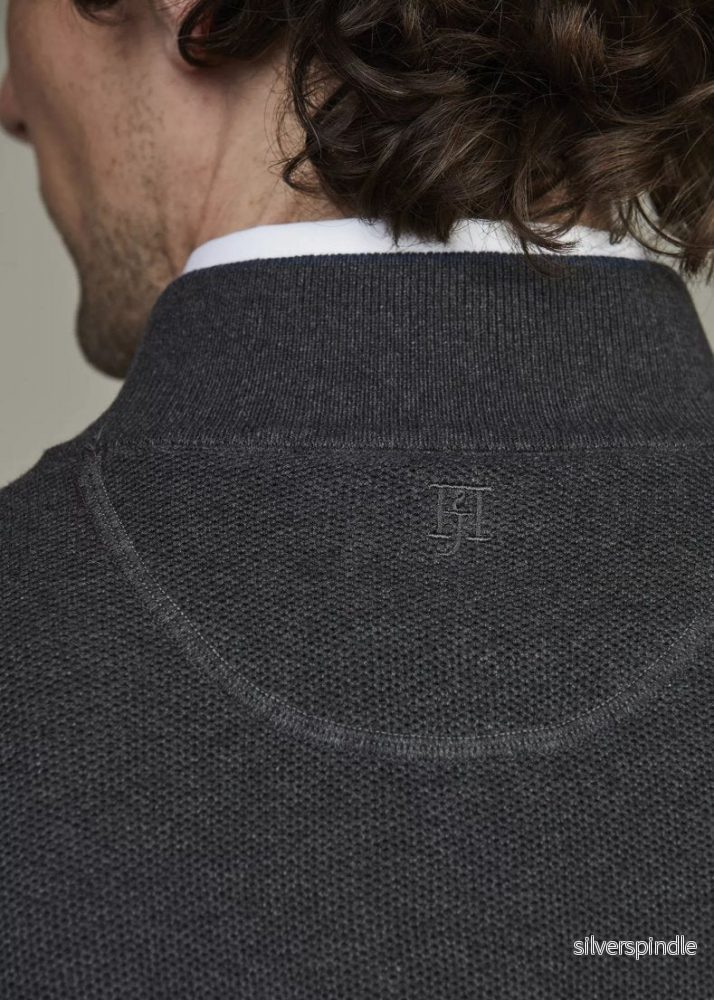 Hansen & Jakob Half Zip Structure Knit Antracit - Bild 3
