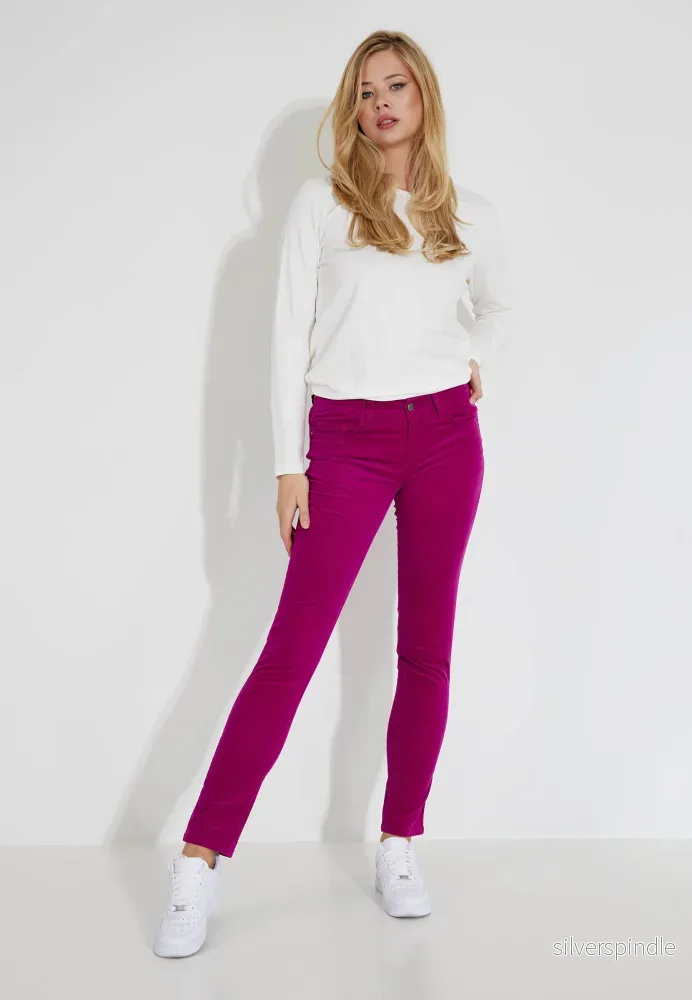 VELVET STRETCH TROUSERS - Lila - Bild 2
