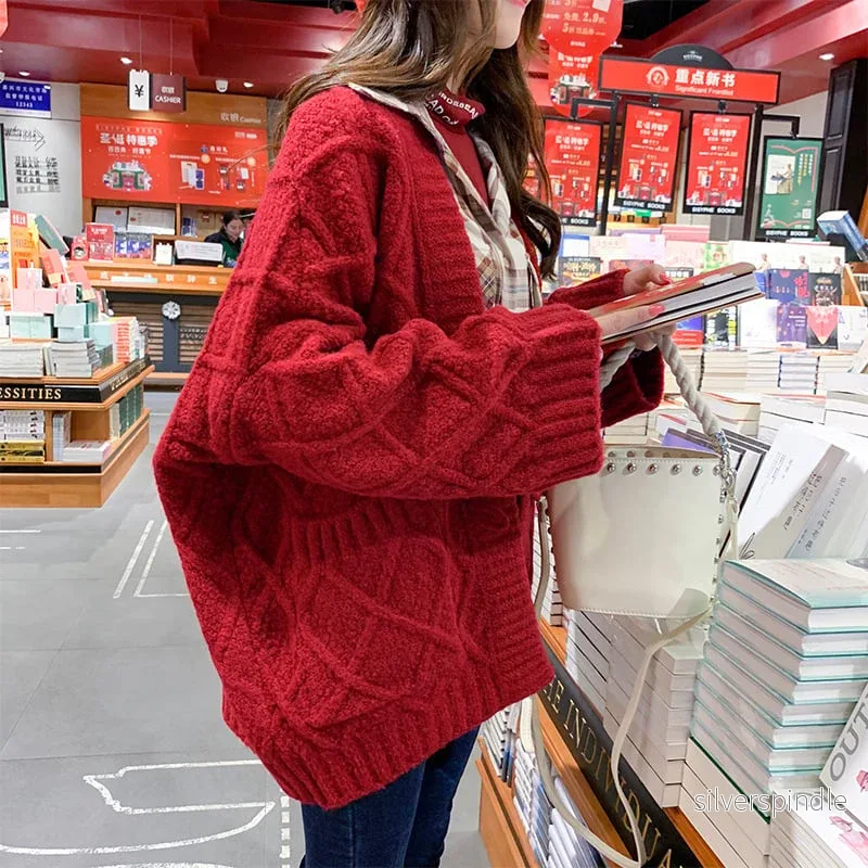 Sophie | Stickad Lång Kofta med Öppen Framsida i Enfärgad Design - Bild 3