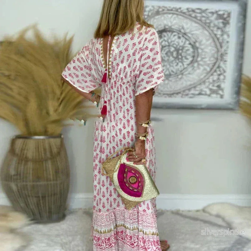 Mia | Mönstrad Boho Maxiklänning för Damer - Bild 3
