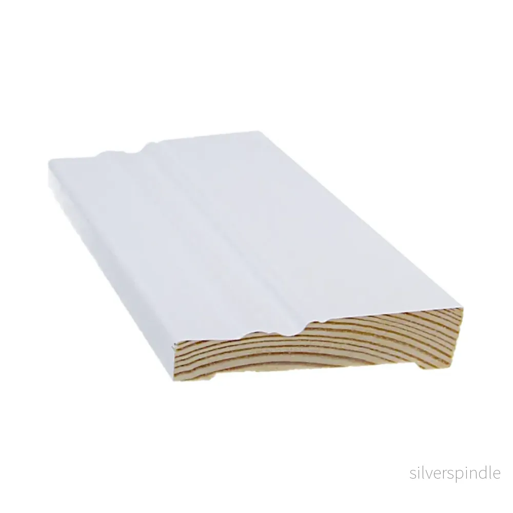 Golvlist Dekoration 14x68x3300, Furu, Vit