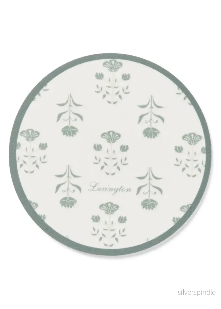 Lexington Floral laminated Coaster Set/4 GR/WH
