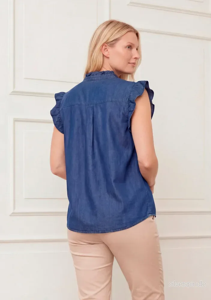 Ganja Flounce Top - Dark Denim Wash - Bild 2