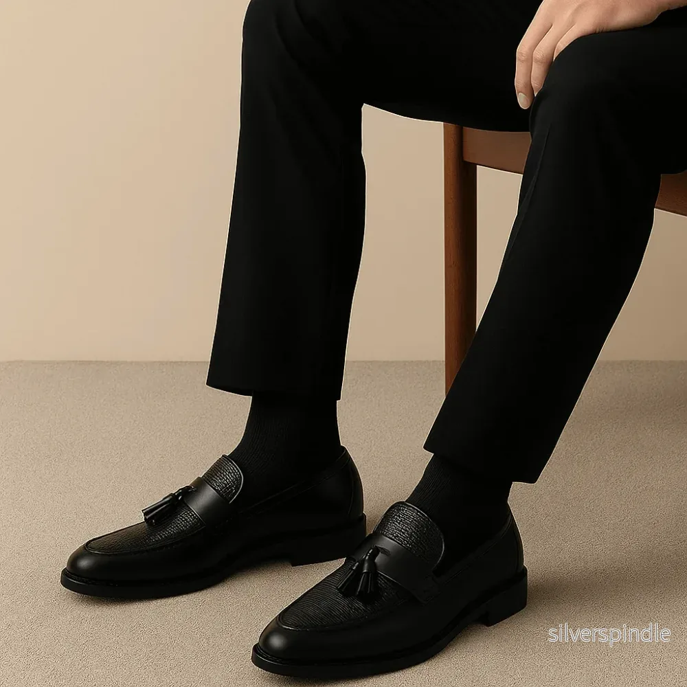 Elegant Loafers Män | Vävda Tofs Loafers med Klassisk Design | Mångsidiga Skor för Formell och Casual Stil - Bild 3