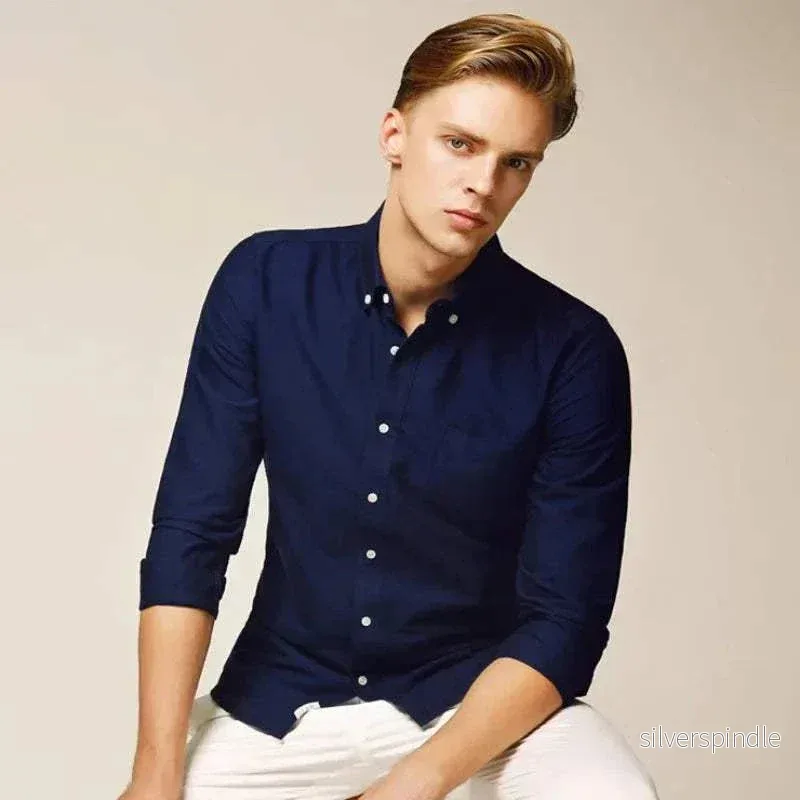 Slim Fit | Långärmad Skjorta med Knäppning i Ljusblått | Elegant och Bekväm för Vardagsbruk - Bild 3