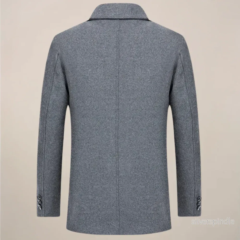Klassisk Button-Up Jacka för Män med Strukturerad Krage | Elegant Fritidsplagg för Höst/Vinter - Bild 3
