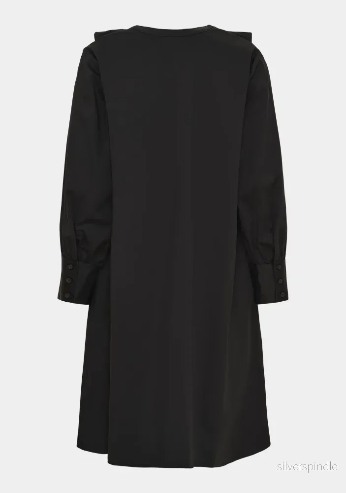 Sigga V-Flounce Dress - Black - Bild 2