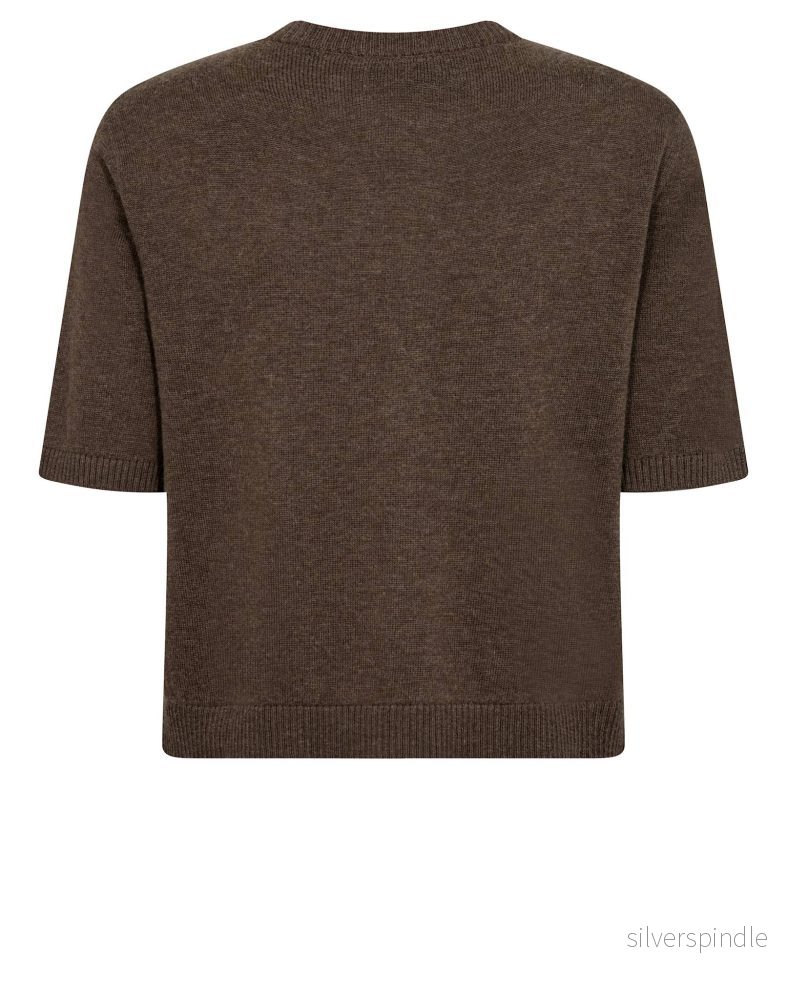 BS Ada Regular Fit Stickat - Dark Brown - Bild 2