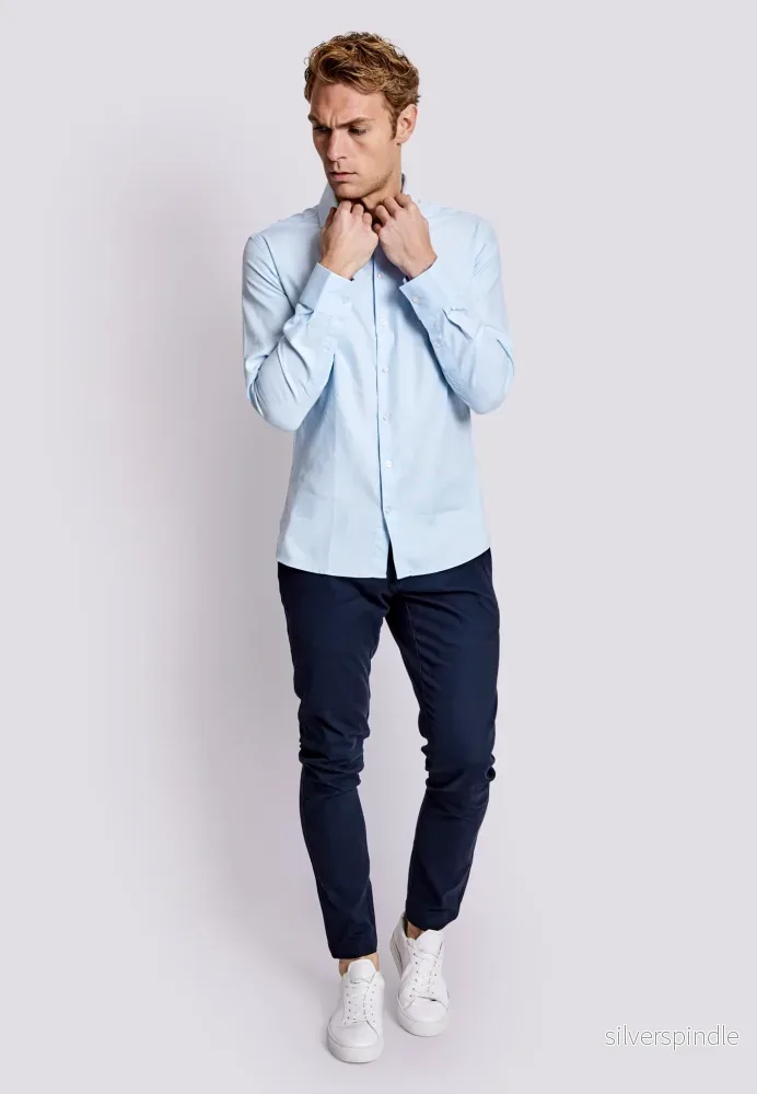 BS Sweeney Slim Fit Skjorta - Light Blue - Bild 2