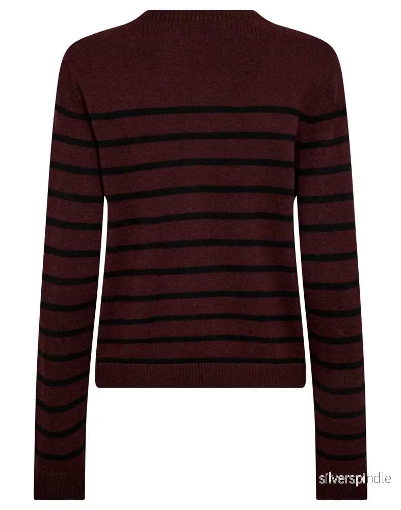 BS Kjersti Regular Fit Stickat - Bordeaux/Black - Bild 2