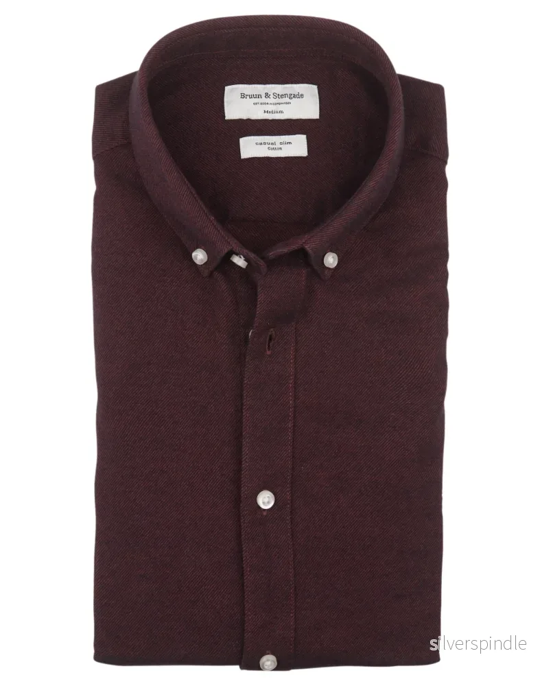 BS Osaka Slim Fit Skjorta – Bordeaux