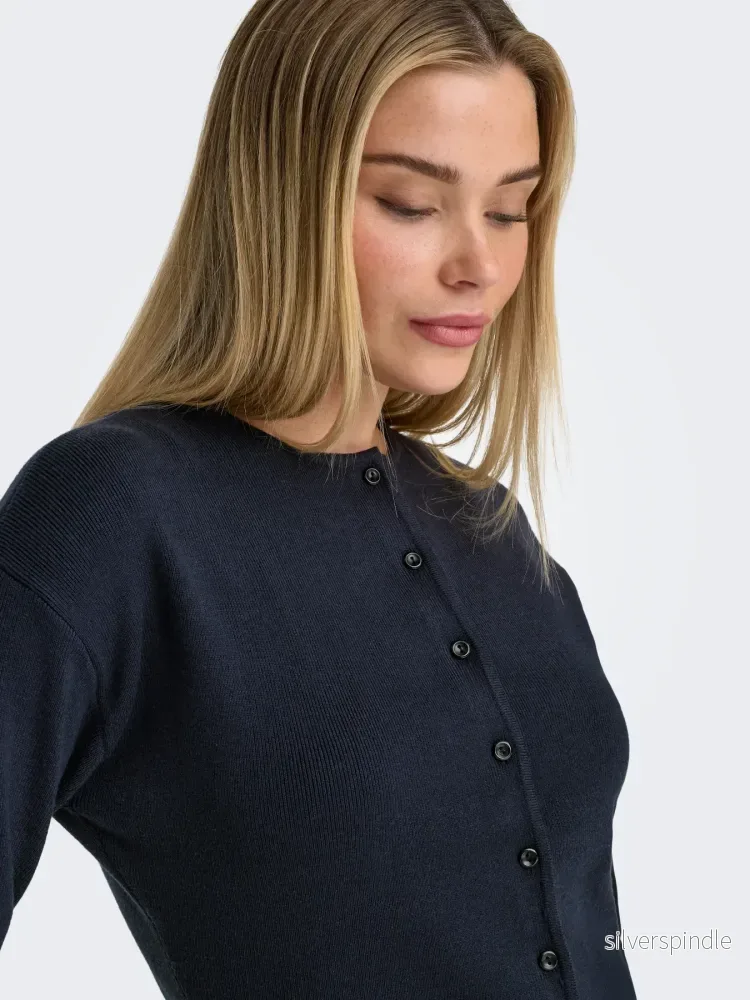 LUCY LS O-NECK CARDIGAN NIGHT SKY LUCY LS O-NECK CARDIGAN NIGHT SKY