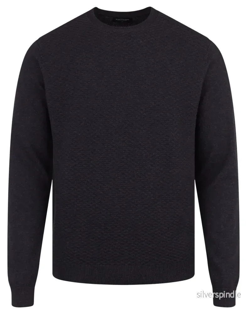 BS Chang Regular Fit Stickad tröja – Charcoal BS Chang Regular Fit Stickad tröja – Charcoal