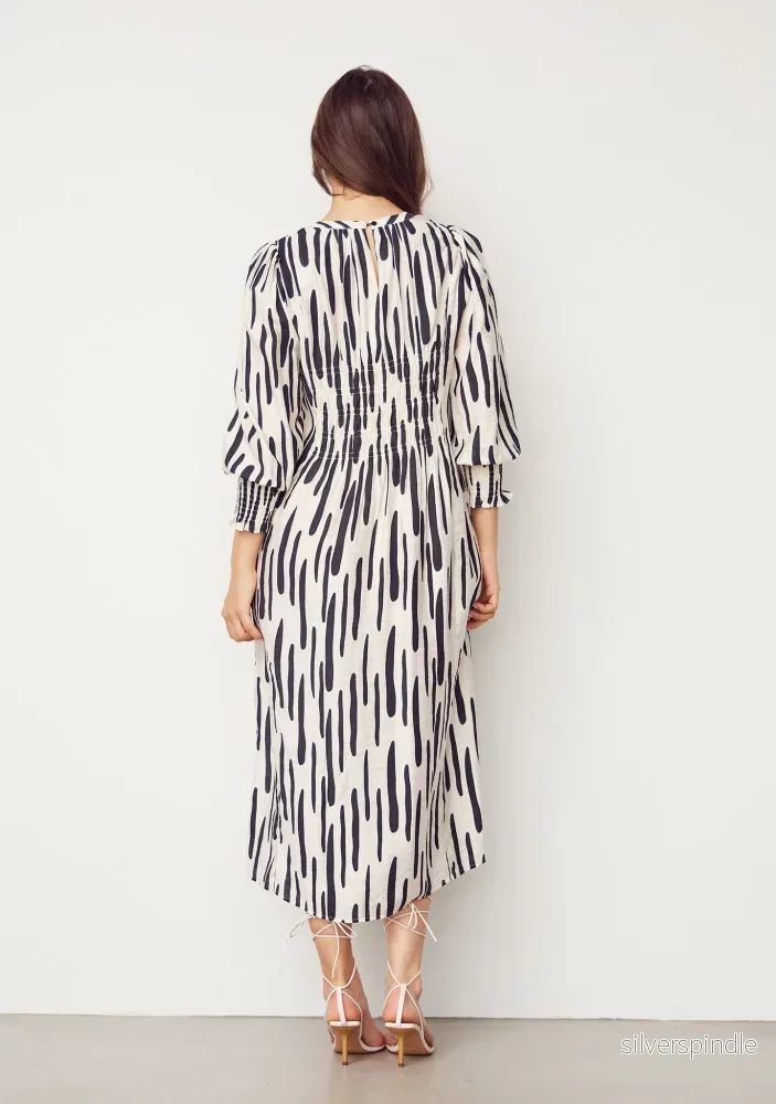Ane Smock Dress - Black Brushstrokes - Bild 2