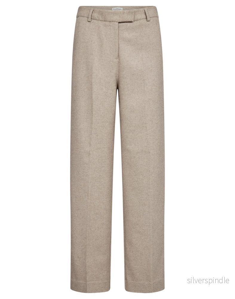 BS Heike Regular Fit Kostymbyxor – Sand