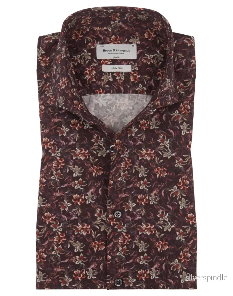 BS Juice Slim Fit Skjorta – Bordeaux