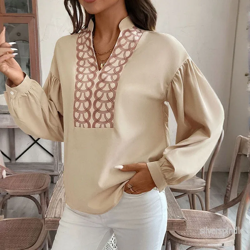 Emma | Elegant Långärmad Skjorta med Puffärmar - Bild 3